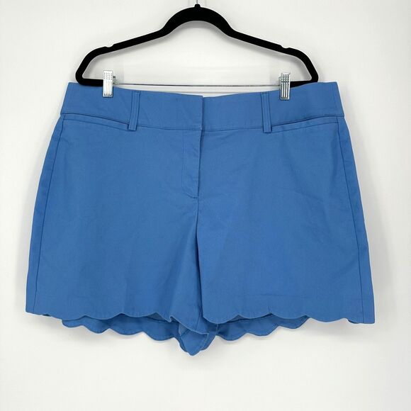 Lane Bryant The Allie Womens Scallop Trim Shorts Size 18 Blue Coastal Preppy - Picture 1 of 9
